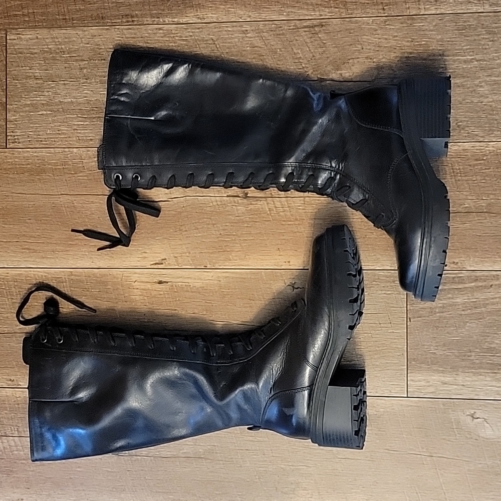 Leather JOHNI TALL LACE UP BOOT
